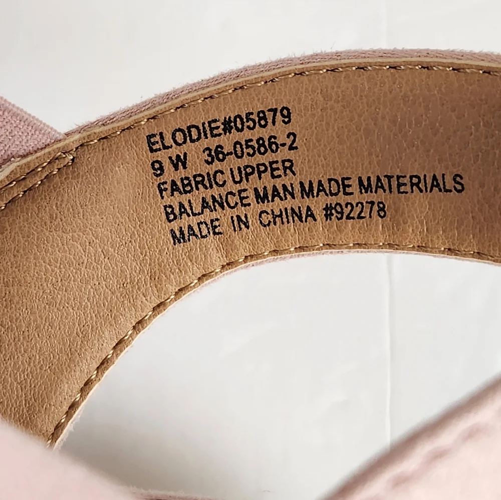 Comfortview Pastel Pink Wide Width The Elodie Espadrille Sandals Size 9W